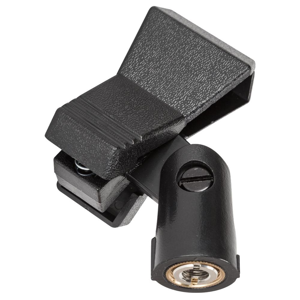 Supporto microfono a pinza universale sgancio rapido filettatura Whitworth 3/8 per microfoni cilindrici, conici e poliedrici