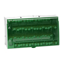 Morsettiera tetrapolare 125A 60 fori 4 poli per installazioni elettriche su guida DIN