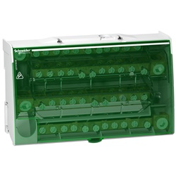 Morsettiera tetrapolare 160A 4 poli 48 fori distribuzione elettrica industriale