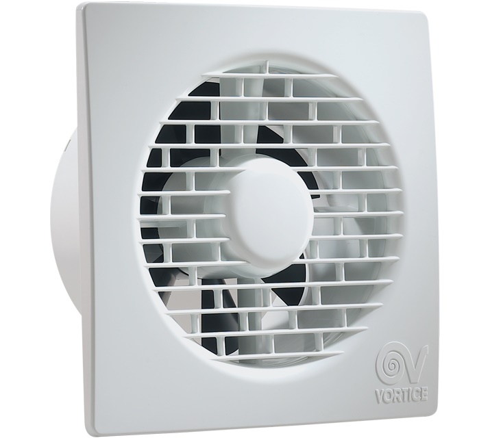 Aspiratore elicoidale da muro 100 mm portata 85 m3/h timer elettronico valvola anti-ritorno UV resistant uso residenziale e commerciale
