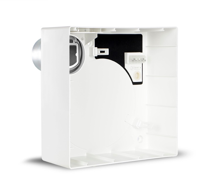Scatola standard parete/soffitto ABS con valvola non ritorno 80 mm per aspiratore Quadro Evo