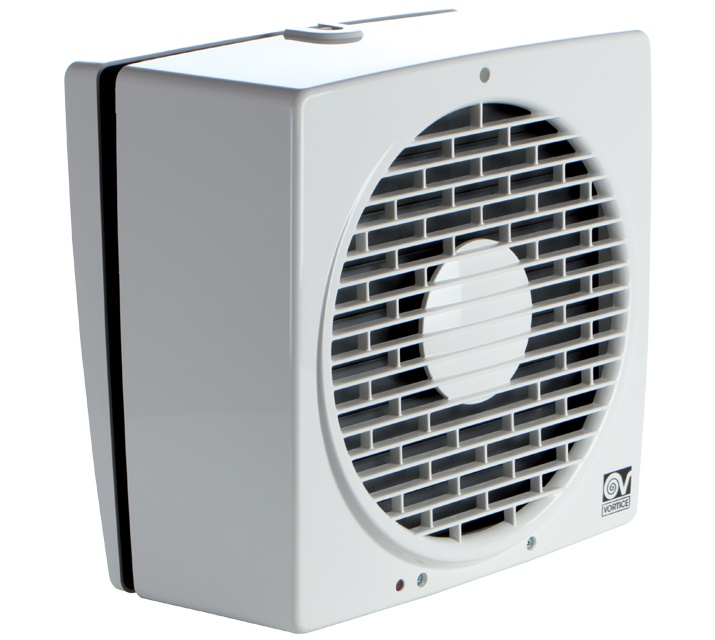 Aspiratore elicoidale da muro 230 mm motore protetto pale alari UV resistant per finestre e pareti