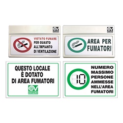 Kit cartelli divieto fumo per aspirazione ventilazione civile