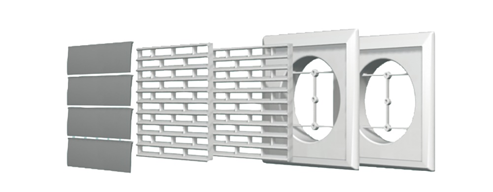 KIT INSTALLAZIONE 120/5 MG con telai portagriglia e accessori per ventilazione centralizzata civile