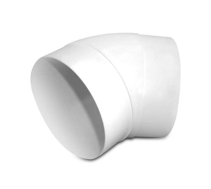 Curva gomito 45° rotonda 100 mm polistirene ventilazione civile
