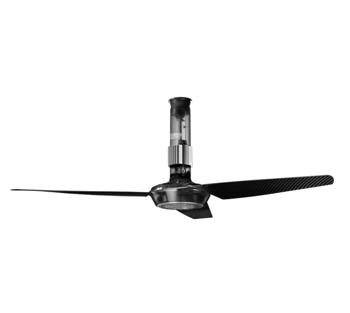 Ventilatore soffitto reversibile 140 cm pale fibra carbonio LED ambiente casa ufficio