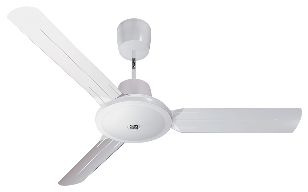 Ventilatore soffitto reversibile 120 cm 3 pale acciaio bianco