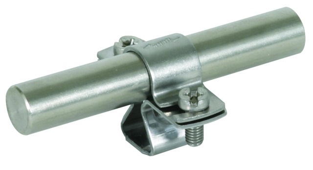 STAFFA PORTA ASTA INOX CON FILETTO