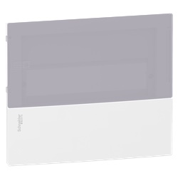 Fronte Resi9 MP incasso 12 moduli bianco porta traslucida per impianti elettrici residenziali