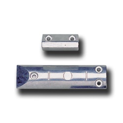 Contatto magnetico supercorazzato metallico per porte basculanti, chiusura 30 mm alluminio, protezione EN 50131-2-6 grado 2 classe IV