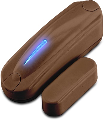 Trasmettitore perimetrale radio con contatto magnetico, autonomia 4 anni, portata 150 m, IP55, uso interno ed esterno, colore marrone