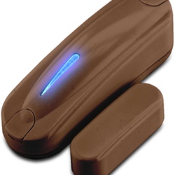 Trasmettitore perimetrale radio con contatto magnetico, autonomia 4 anni, portata 150 m, IP55, uso interno ed esterno, colore marrone