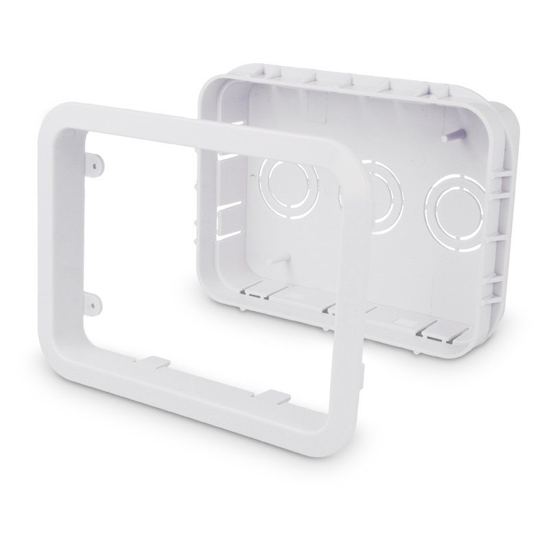 Kit scatola incasso e cornice resistente per tastiera ESSENZA, installazione integrata impianti allarme