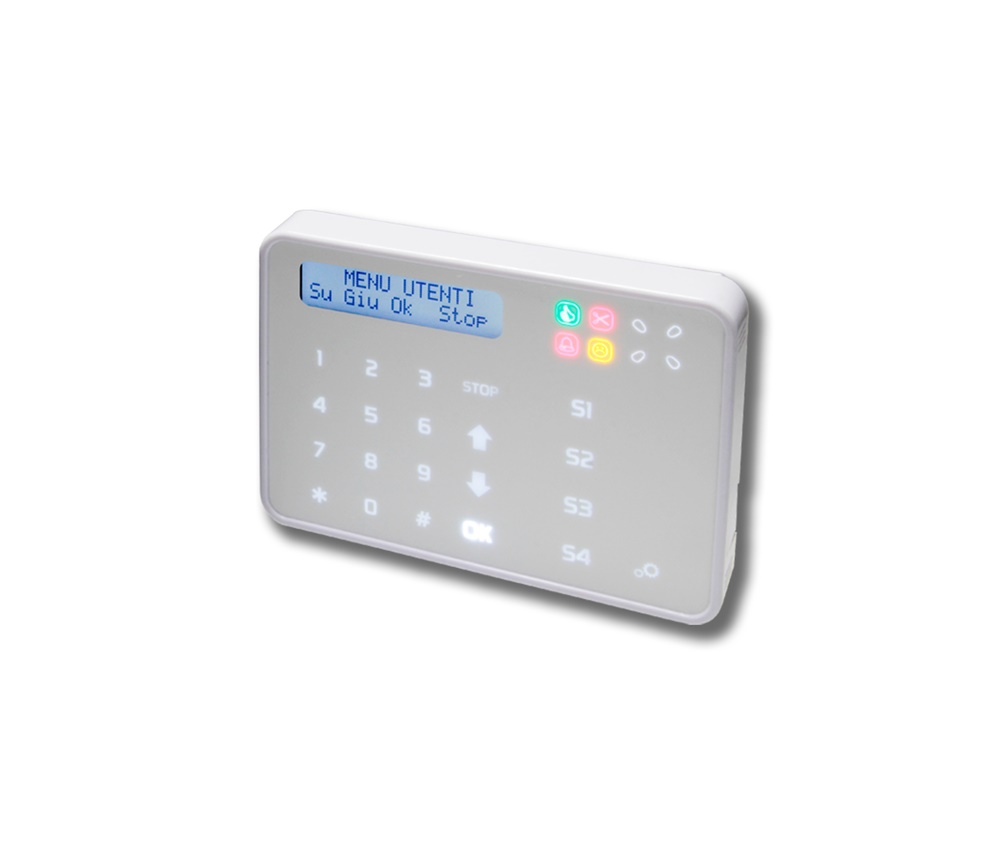 Tastiera capacitiva 21 tasti retroilluminata per centrali sicurezza GENIODOMO FLEXENERGY ETREX incasso opzionale EBOX
