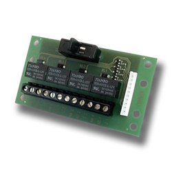 Scheda 4 uscite relè scambio pulito 3A 24Vcc compatibile centrali sicurezza e automazione