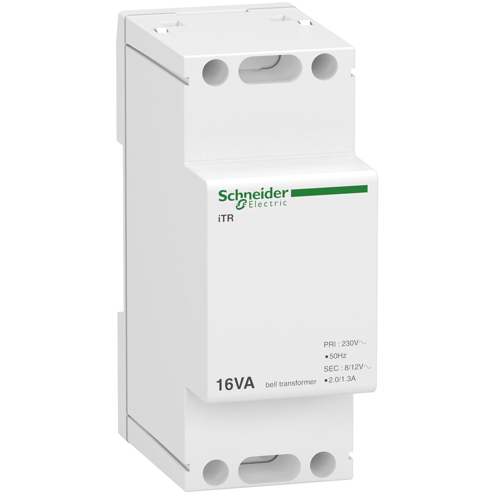 Trasformatore suoneria Acti9 iTR 16VA 8/12VAC montaggio guida DIN IP20