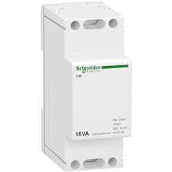 Trasformatore suoneria Acti9 iTR 16VA 8/12VAC montaggio guida DIN IP20