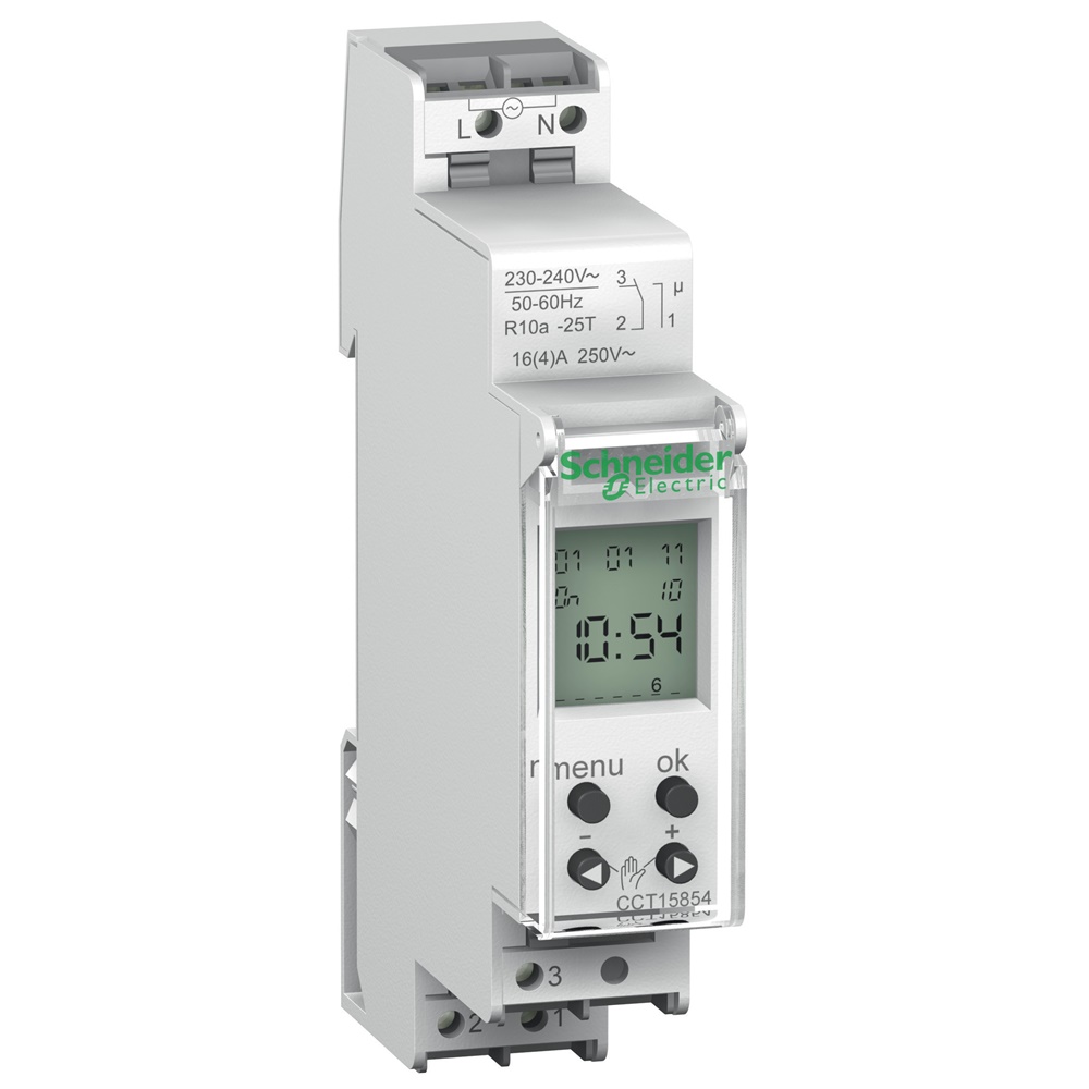 Interruttore orario digitale IHP 18mm 1 canale 24h+7g 56 memorie per automazione carichi