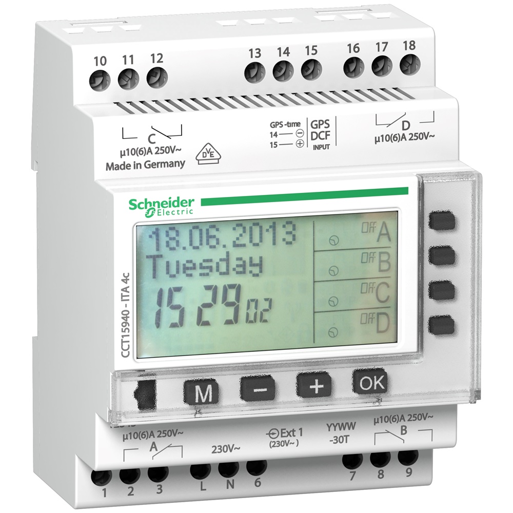 Interruttore orario digitale multifunzione 4 canali programmazione annuale 230V AC