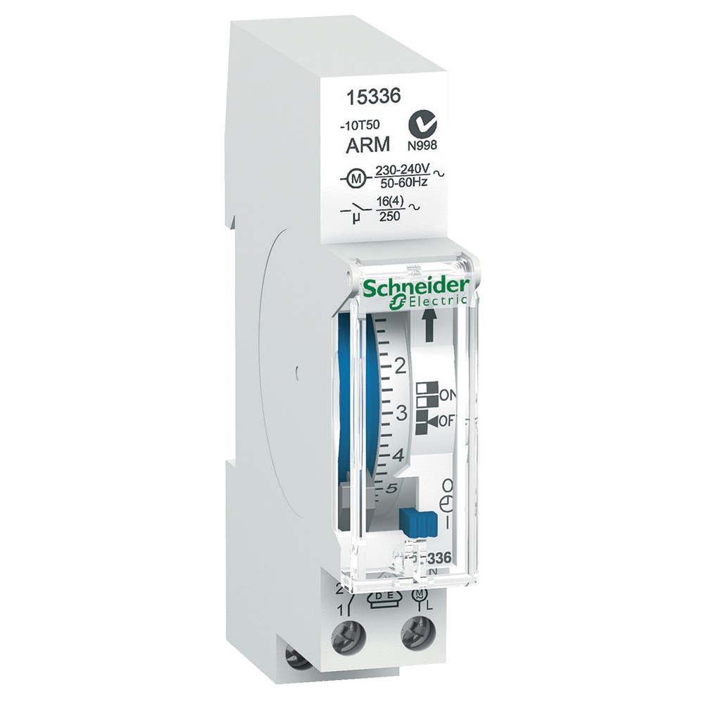 Interruttore orario meccanico 24h 1 canale 18mm riserva batteria uso domestico e industriale