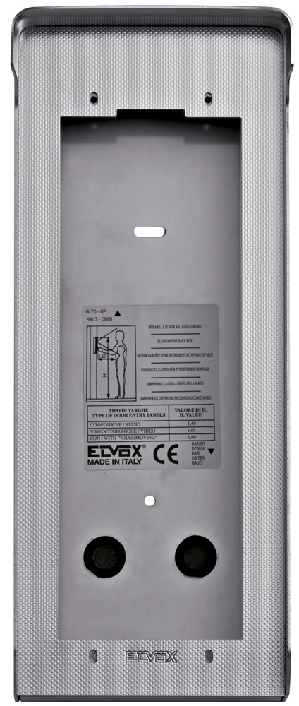 Scatola da parete 1 placca 2 moduli acciaio inox con cornice parapioggia