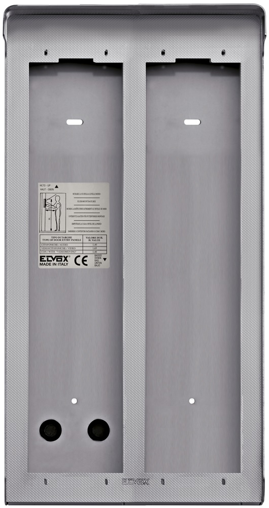 Scatola da parete acciaio inox 2 placche 3 moduli con cornice parapioggia