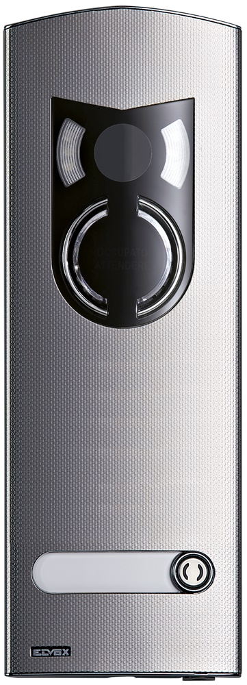 Placca audio video 2 moduli 1 tasto acciaio inox protezione IK10