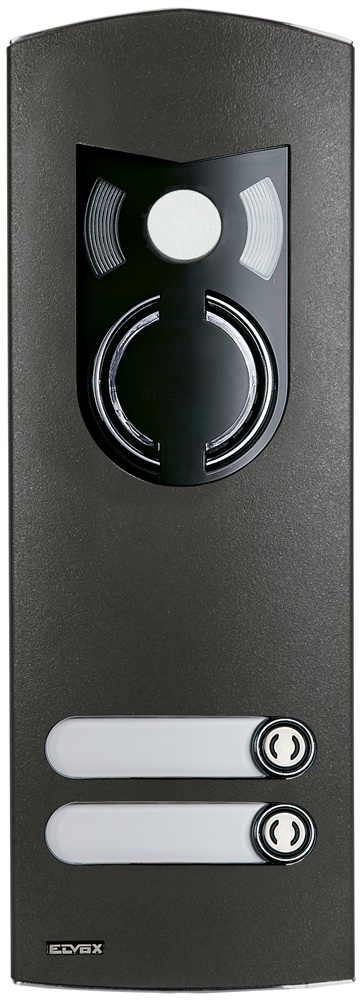Placca audio video 2 moduli IK10 2 tasti grigio sablé per impianti civili e industriali