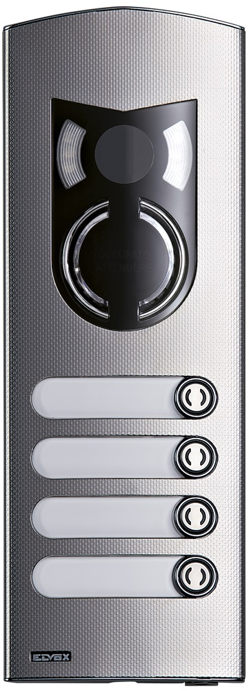 Placca audio video 2 moduli 4 tasti acciaio inox protezione IK10