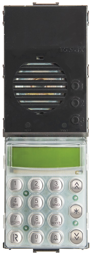 Unità audio Due Fili Plus con tastiera acciaio inox per citofonia con display e rubrica 6400 posti