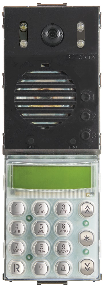Unità elettronica a/v Due Fili Plus tastiera acciaio inox per targa video a colori con display e rubrica 6400 posti interni