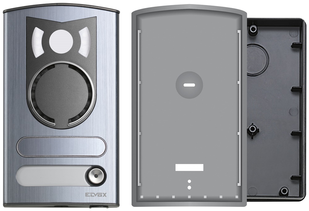 Placca a/v 1 tasto alluminio