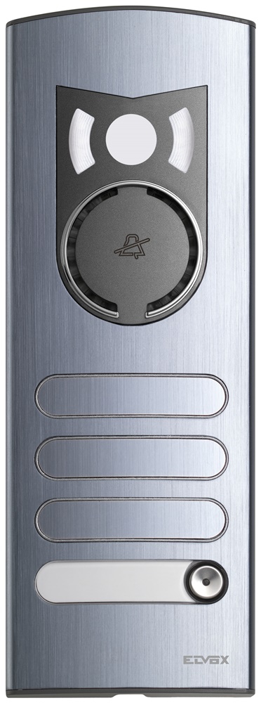 Placca audio video 2 moduli 1 tasto 3 copriforo alluminio anodizzato elettrolucidato