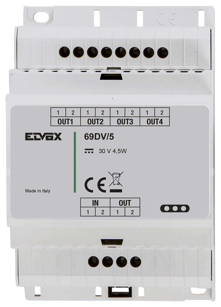 Divisore montante 4 linee Cat5 guida DIN 4 moduli 17,5 mm per impianti rete