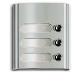 Modulo base videocitofonia con 3 tasti grigio luce  