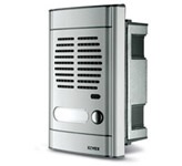 Placca audio incasso 1 puls. grigio luce