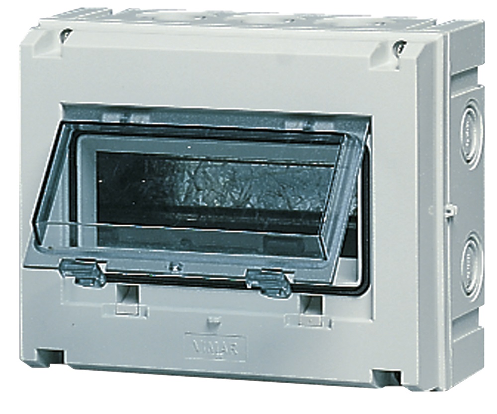 Centralino parete 8M IP55 +PT grigio