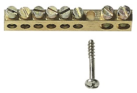 Morsettiera ottone 8 fori