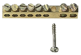 Morsettiera ottone 8 fori con viti fissaggio per cablaggio elettrico