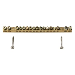 Morsettiera ottone 17 fori con viti fissaggio per connessioni elettriche