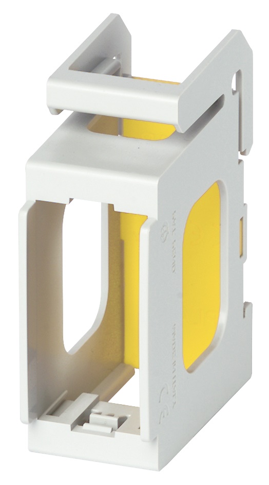 Supporto 1 modulo guida DIN per apparecchi Eikon Arké Plana grigio RAL 7035 con diaframma protezione