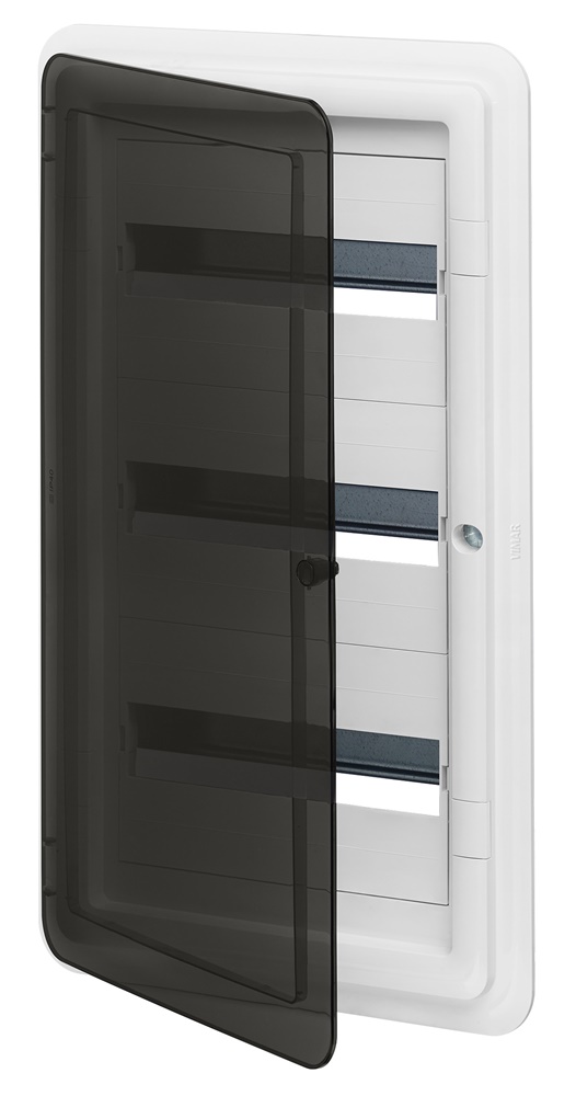 Centralino estetico incasso 36 moduli IP40 portello fumé guida DIN TH35
