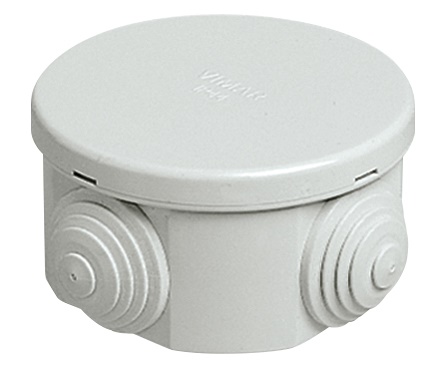 Scatola derivazione IP44 65x35mm grigio RAL 7035 con coperchio a scatto per installazioni parete