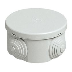 Scatola derivazione IP44 65x35mm grigio RAL 7035 con coperchio a scatto per installazioni parete