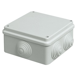 Scatola derivazione IP55 100x100x50 mm con passacavi e coperchio viti inox, uso parete, grigio RAL 7035