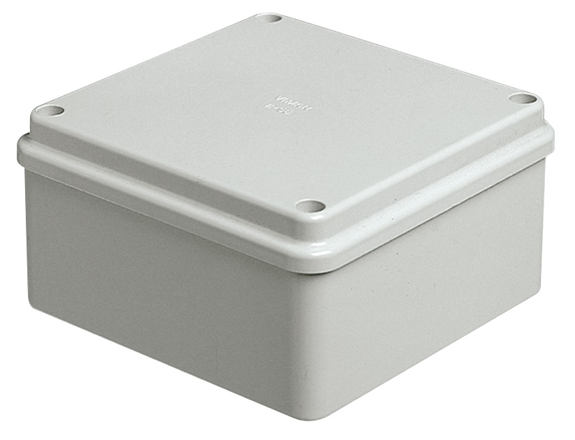 Scatola derivazione IP56 100x100x50mm pareti lisce coperchio cieco acciaio inox uso parete grigio RAL 7035