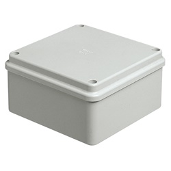 Scatola derivazione IP56 100x100x50mm pareti lisce coperchio cieco acciaio inox uso parete grigio RAL 7035