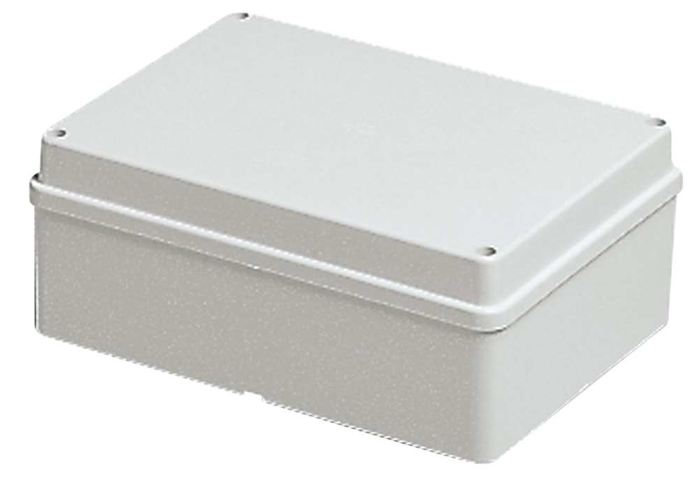Scatola derivazione IP56 190x140x70mm pareti lisce coperchio inox grigio RAL 7035 uso parete