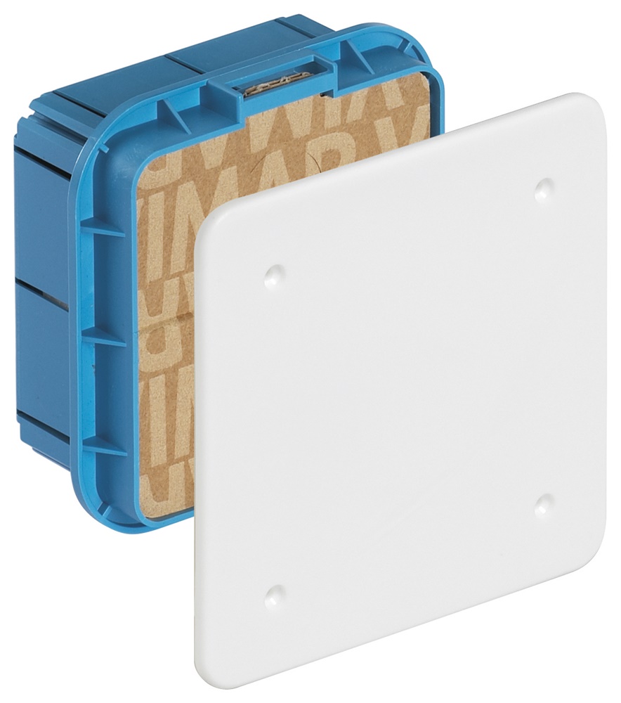 Scatola derivazione incasso 92x92x50 mm coperchio bianco fissaggio viti uso impianti elettrici