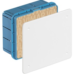 Scatola di derivazione da incasso con coperchio bianco e viti di fissaggio 154x128x70 mm 